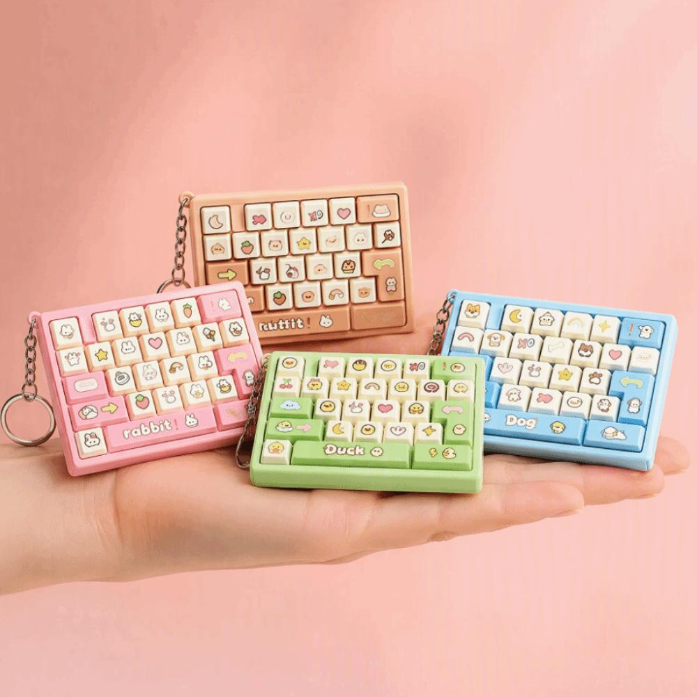 Cute Design Decompression Button Toy Creative Style Keyboard Keychain  Popular Pendant