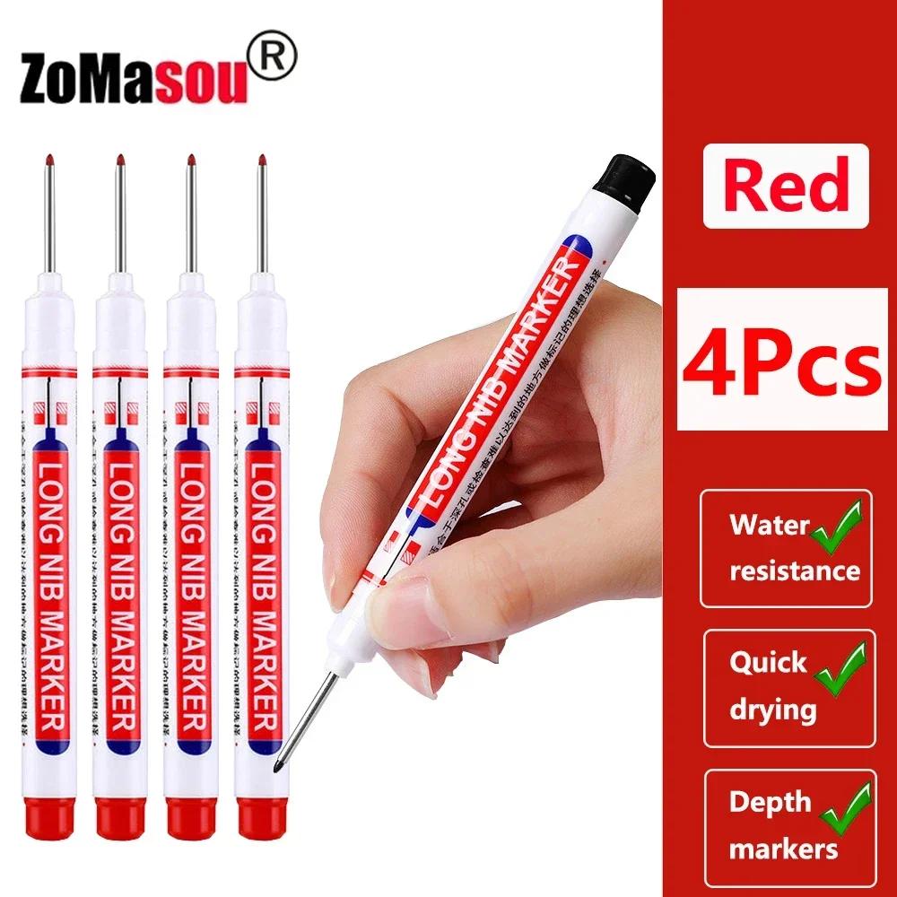 1/20/40/80Pcs Multi-purpose Long Head Markers Pen Bathroom Woodworking Decoration Waterproof Deep Hole Marker Pen Ink Wholesale