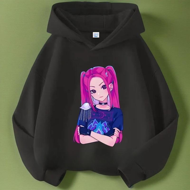 Hoodies Sweatshirts Girls Hoodies Girls Long Sleeves Children's Prints Comfortable Hoodies Fashionable Pullovers Children's Tops