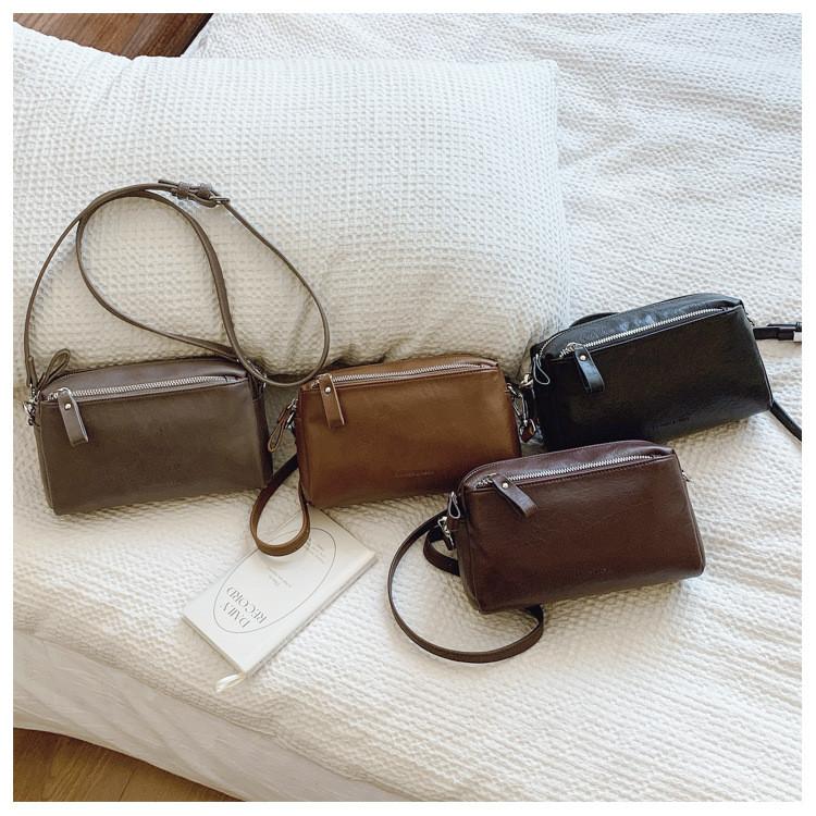 IELGY Retro Texture Autumn Winter Small Square Bag All-Match Commuter Shoulder Messenger Bag