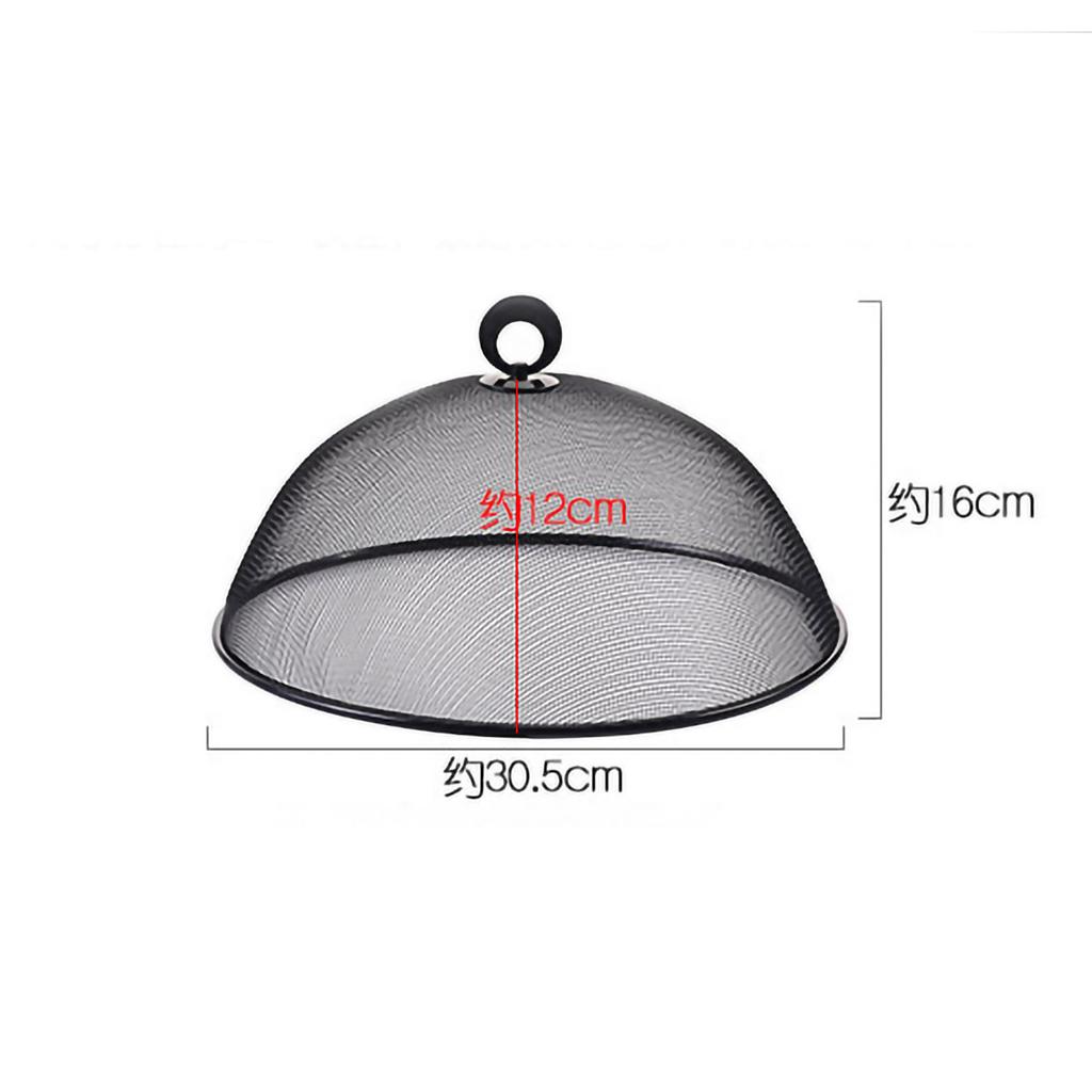 Food Cover Dense Mesh Design 180 Degree Rotatable Simple Iron Food Screen with Handle for Home