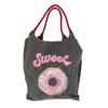 Borsa Tote da Shopping Ricamata con Catena a Palline Giapponese in Tessuto Oxford
