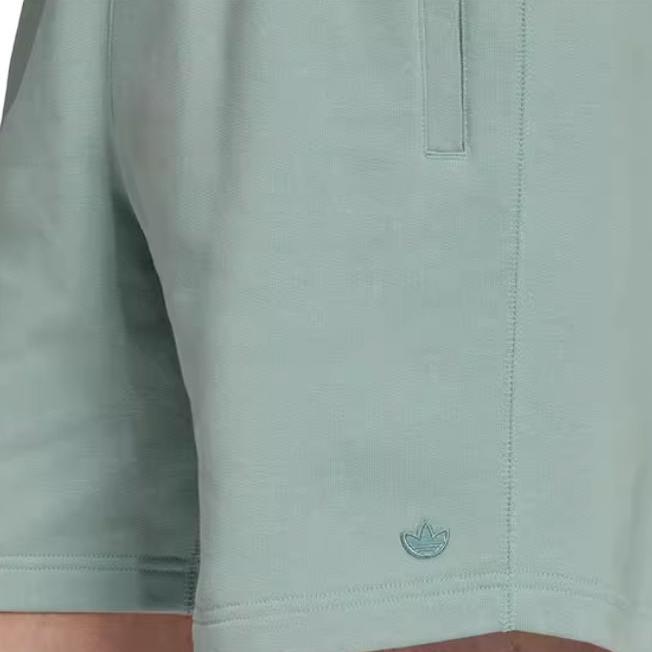 adidas Solid Color Logo Embroidered Lace-Up Casual Shorts Men Shorts Light-Green HF6370