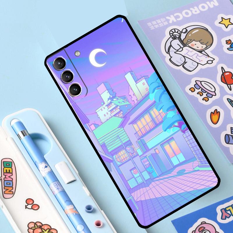 Pastel Japan Kyoto City Case For Samsung Galaxy S23 S22 S20 S21 Ultra S8 S9 S10 Note10 Plus Note20 Ultra S20 FE Cover