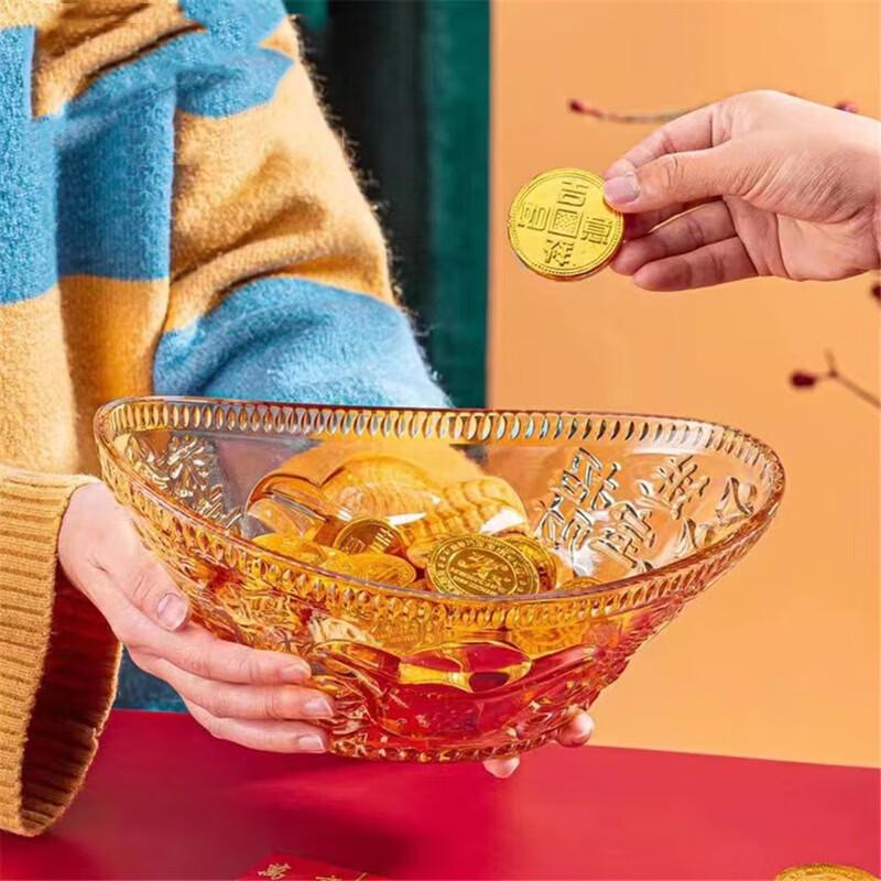 

Golden Ingot Glass Fruit & Candy Tray