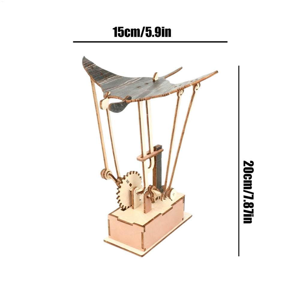 Electric Manta Ray Ornament Handmade Wooden Miniature Figurine Motorized Swimming Motion Retro Home Desktop Decoration