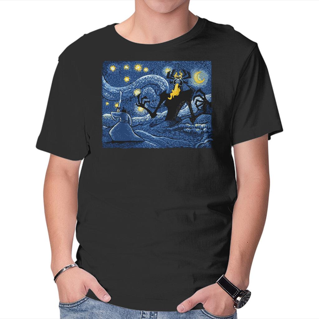 Unisex Crew Neck T-Shirt Starry Duel Graphic Short Sleeve Casual Tee