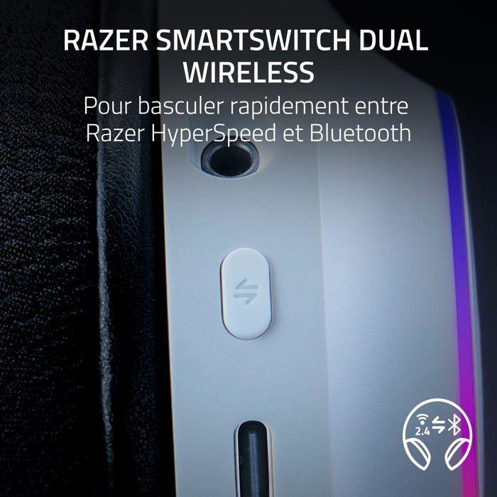 Casque Gaming sans Fil - Razer - Barracuda X Chroma - Son Surround 7.1 - Couleur Blanc - Confort Optimal