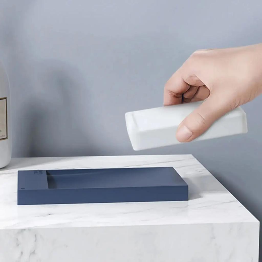 1PC - Creative Bathroom Soap Box with Non Punching Soft Adhesive Soap Box and Hidden Drainage Bathroom Soap Holder