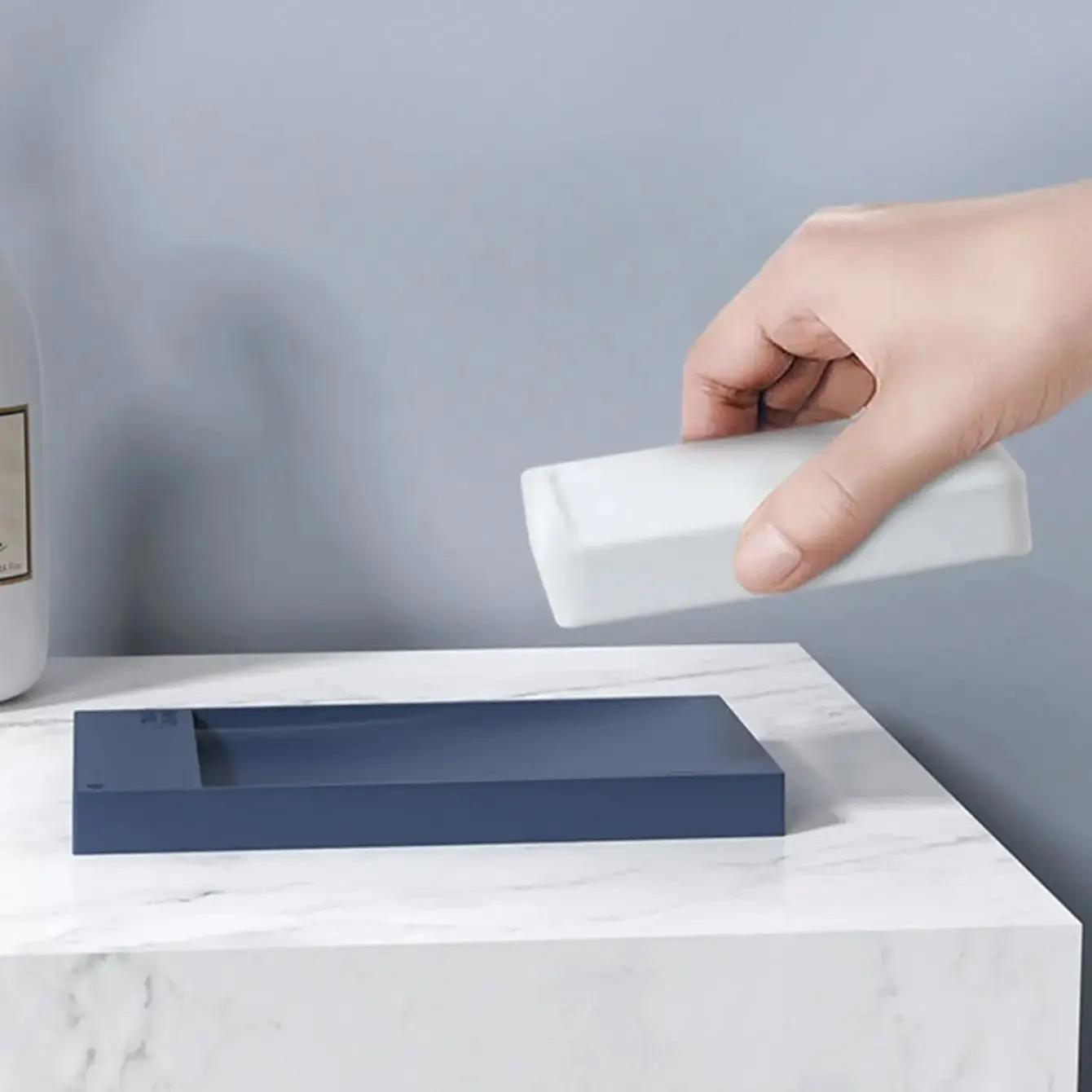 

1PC - Creative Bathroom Soap Box with Non Punching Soft Adhesive Soap Box and Hidden Drainage Bathroom Soap Holder