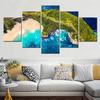 5 Pieces Picture Canvas Print Nature Kelingking Beach Aerial View Wallpaper Modern Wall Art For Living Room Home Decoration No Frame