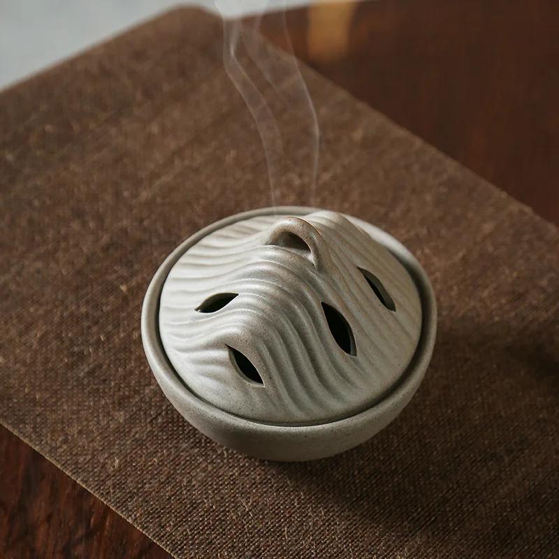 Indoor Sandalwood Incense Burner, Agilawood, Ceramic Aromatherapy Stove, Kodo Tea Ceremony, Zen Coarse Pottery Ornaments