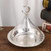 Metal Ramadan Tray With Clear Dome Lid Mini Cake Candy Tray Reusable Dessert Tray Round Food Storage Organizer For Eid