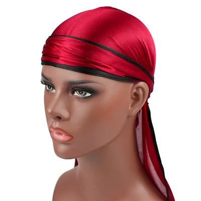 1PC Satin Oddychający Modny Kapelusz Piracki Ochrona Przed Słońcem Długi Ogon Akcesoria Do Włosów Jedwabisty Nakrycie Głowy Bandana Czapka Motocyklista Turban
