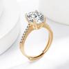 925 Sterling Silver Luxury Eight Hearts Eight Arrows Oval Shape Champagne Gold Cubic Zirconia Ring for Women Advanced Jewelry Wholesale