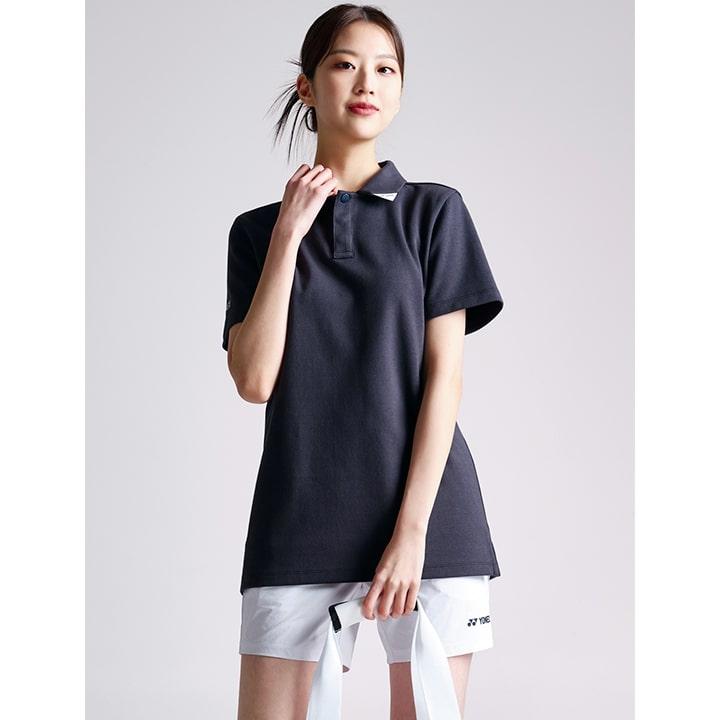 YONEX 241Ts059U Stone Charcoal Unisex Comfort Casual Collared Short Sleeve T-Shirt
