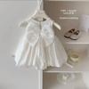 Summer Girls Pink Bow Princess Sleeveless Dress Sweet Baby Party Outfit