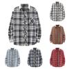 Men'S Long Sleeved Shirt Men'S Lapel Plaid Cardigan Long Sleeved Shirt