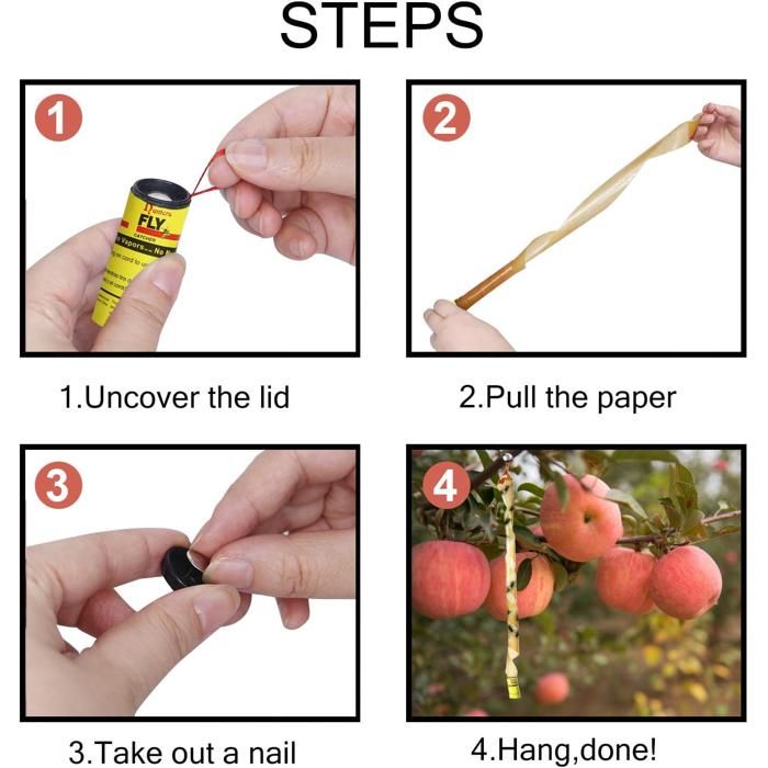 INF Attrape-mouches rouleau de papier à mouches pack de 8