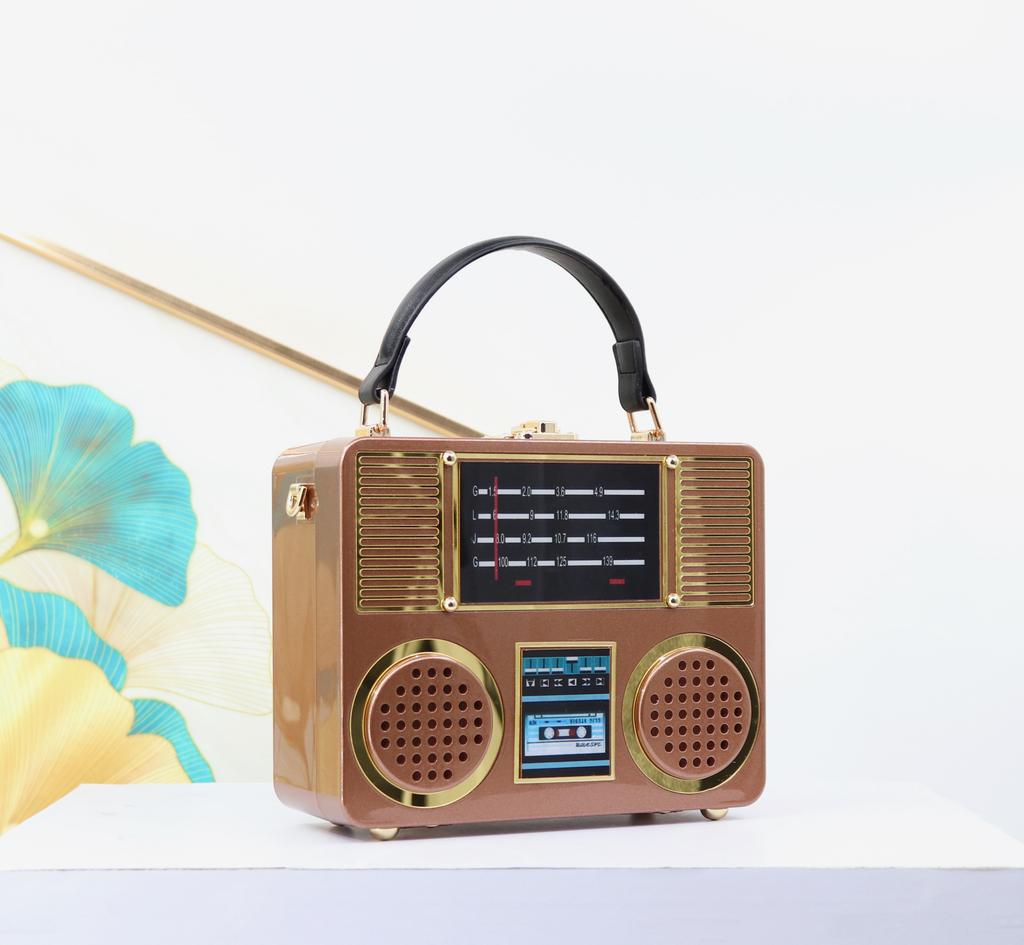 Super Products Fashion Acrylic Hard Box Girls Personality Ladies Handbag Classic Radio Square Shoulder Women Bag 20 Cm