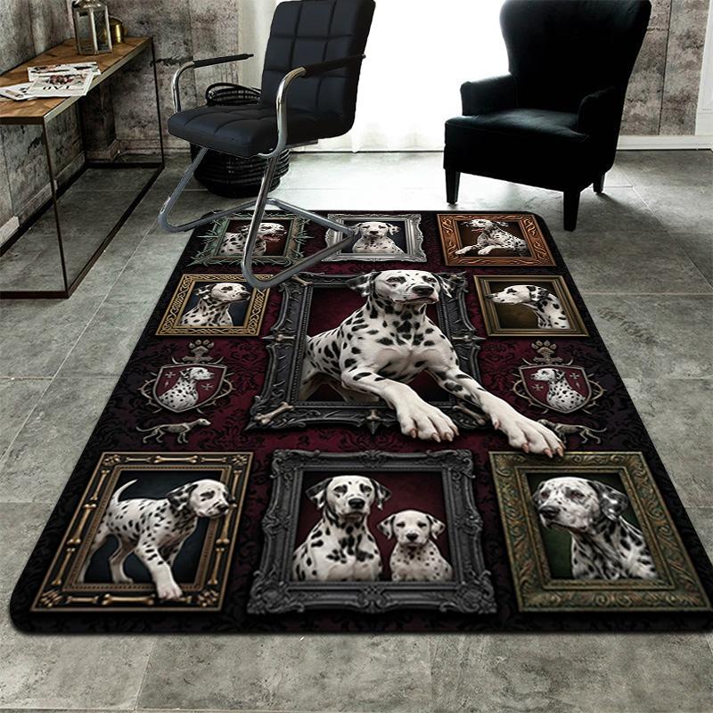 Dalmatiner-Erbe Muster Teppich Bodenmatte für Wohnzimmer oder Schlafzimmer Weicher und Bequemer Teppich ein Geschenk für Geburtstag und Feiertag.