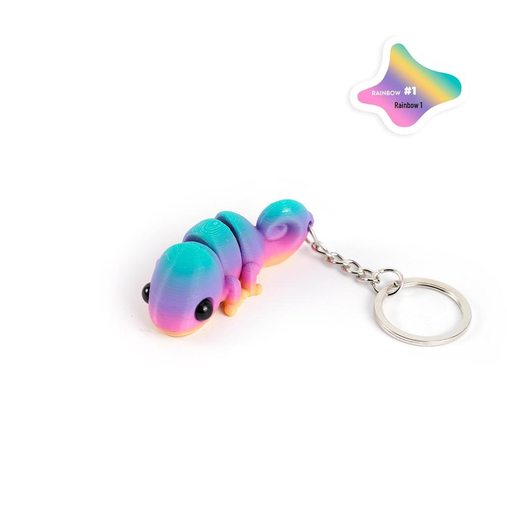 3D Multicolor Beweglicher Chamäleon Schlüsselanhänger Anhänger - Niedliches und Trendiges Accessoire