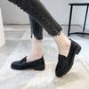 Summer Leather Shoes Women's Summer New Versatile Student Flat Black