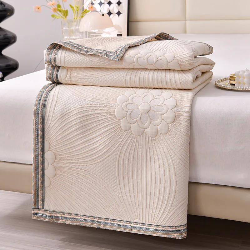 New Class a Summer Jacquard Knitted Fabric Argy Wormwood Airable Cover Thin Duvet Summer Blanket Nap Sofa Quilt