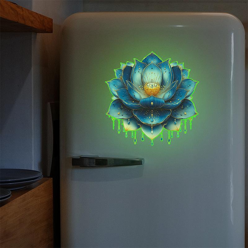 Glow-In-The-Dark Toilet Sticker Lotus Wall Sticker Self-Adhesive Removable Sticker Bathroom Decal Car Sticker Home Decor