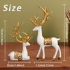 2szt/zestaw Deer Statue, Złoty Jeleń Dekoracja Świąteczna, Żywica Łoś Renifer Szczęśliwe Rzeźby Jelenia Do Dekoracji Biurka