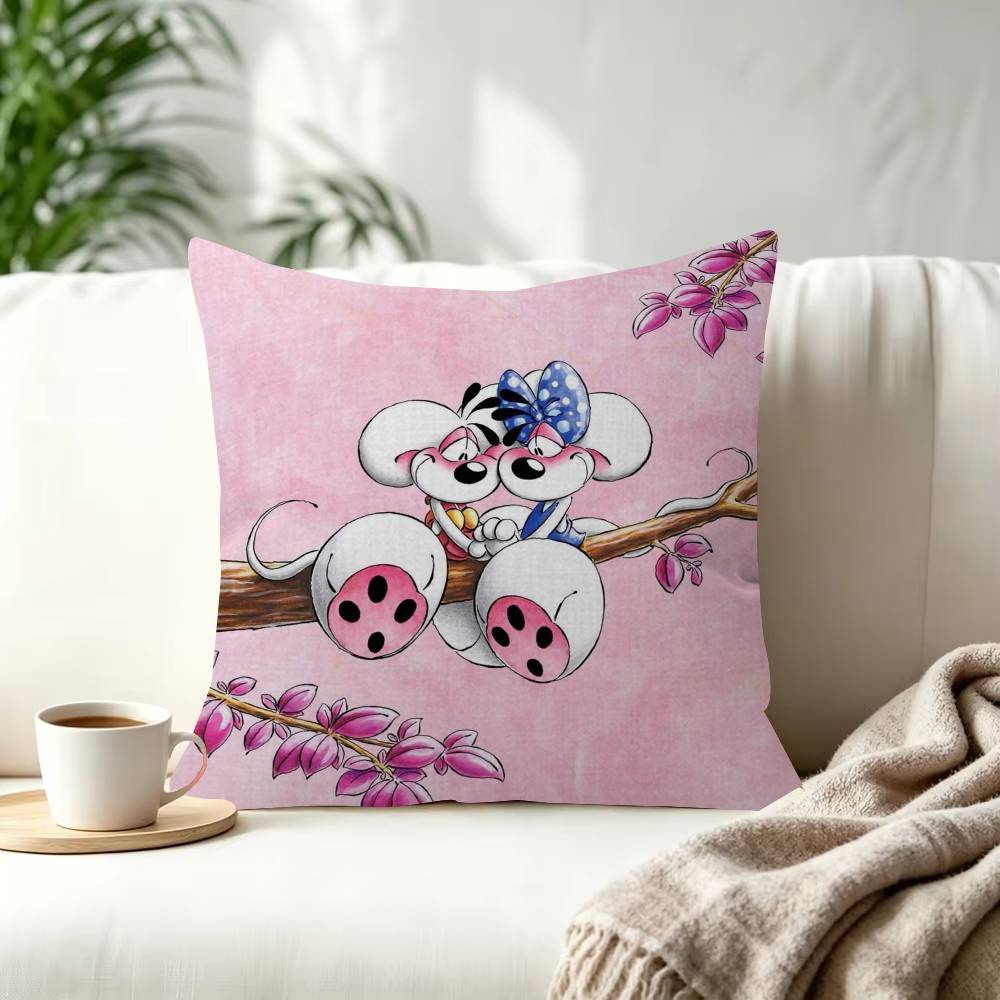 Character Diddl Cute Decorative Pillowcase Square Pillowcase Home Office Decorative Cushion Cover