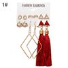 6Pcs/Set Bohemia Women Tassel Hook Earrings Ear Stud Set Jewelry Accessories