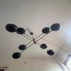 8-Light Mid Century Modern Chandelier Black Sputnik Ceiling Light Fixture for Living Room, Bedroom, Kitchen E12/E14 Socket