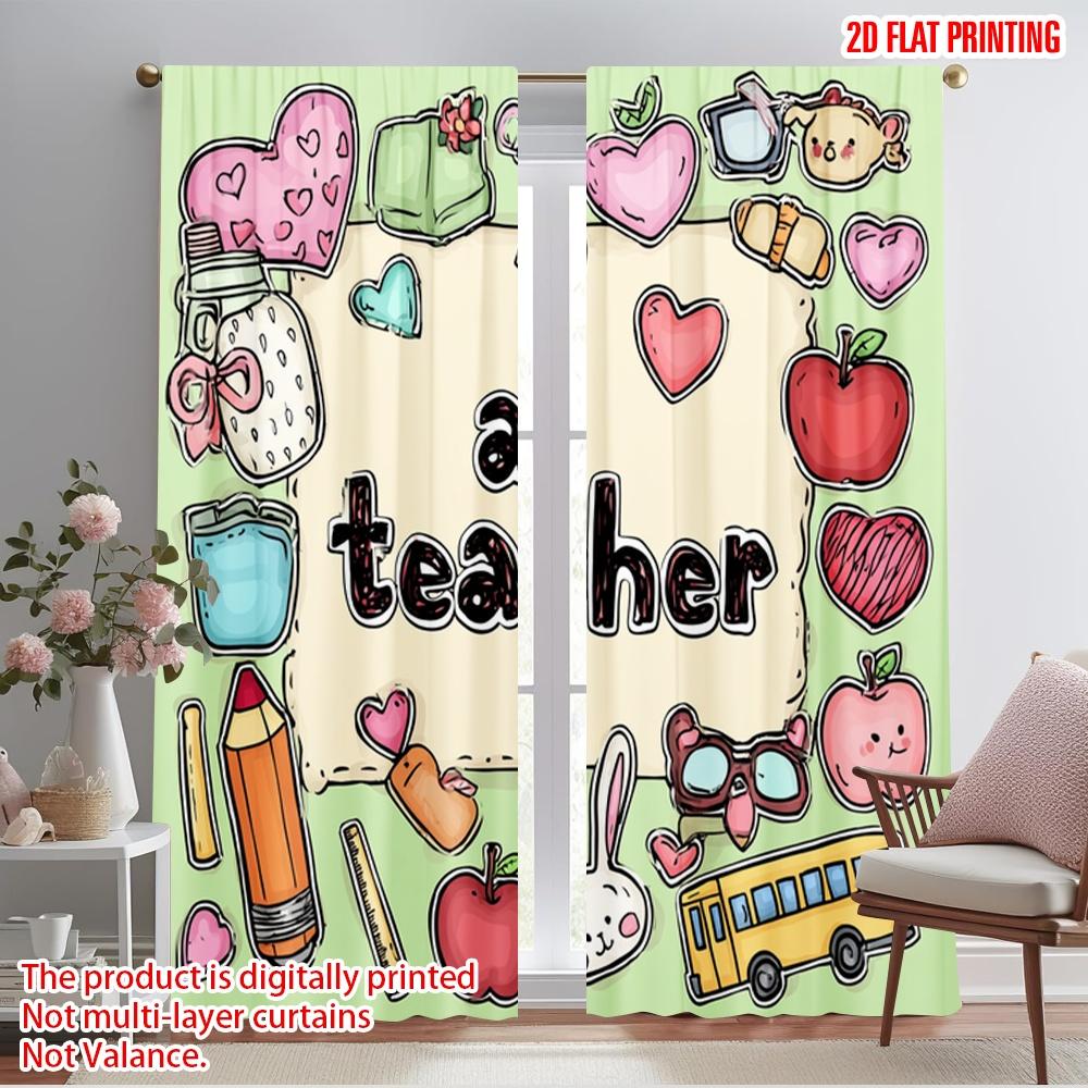 

2pcs,2D plane printing Popular Curtain Panels On Transfers for Back Versatile Polyester Fabric (without rod) All Seasons for 52.50×116.00 CM 2pcs