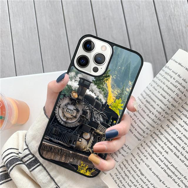 Vintage Steam Train Railway Coque Shell For iPhone 17 Air 15 16 14 13 12 Pro Max 11 Pro Max Plus Phone Case Cover