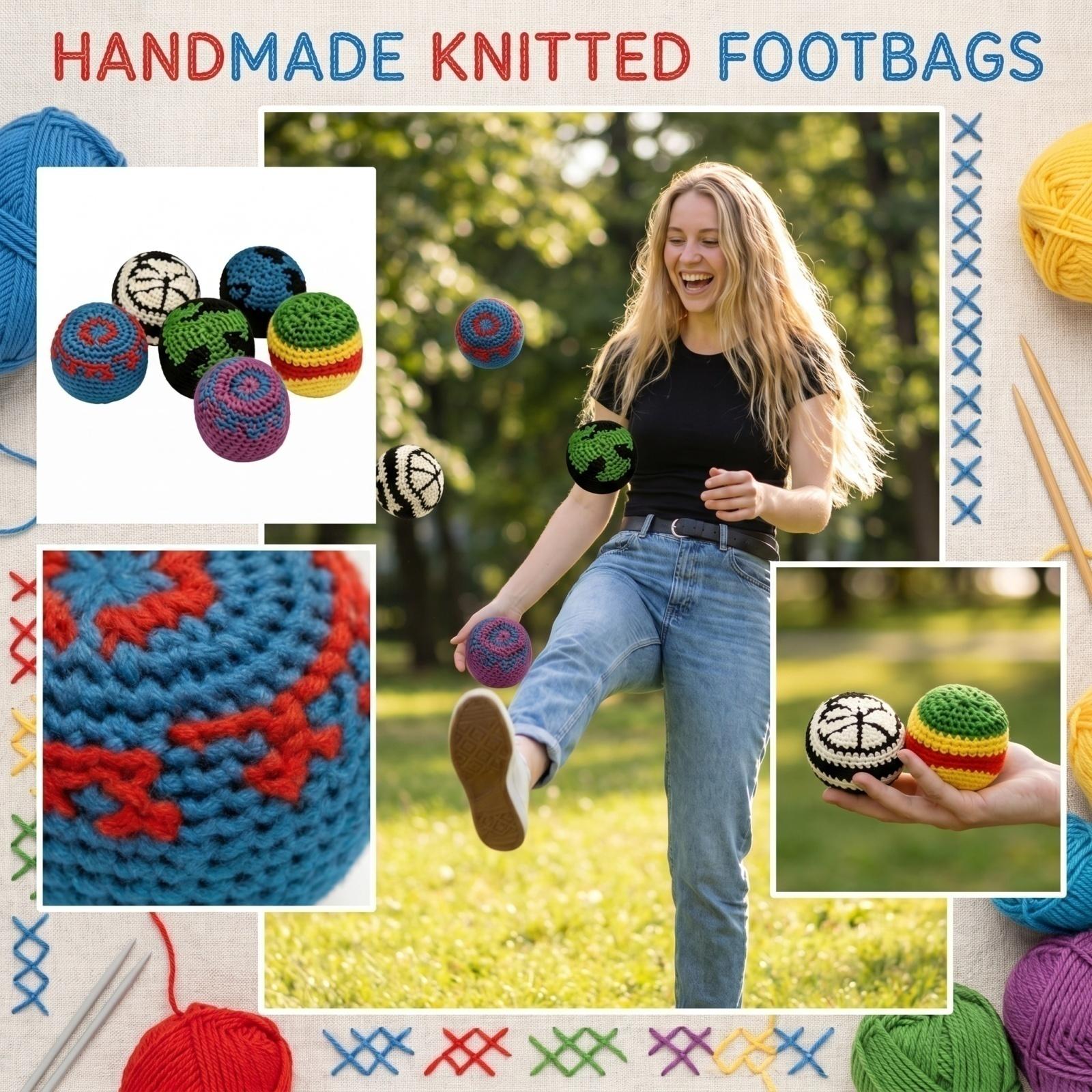 

Handmade Knitted Bean Bags Set of 6 Durable Cotton Filled Toss Balls for Indoor Outdoor Games and Coordination Practice One Size жёлтый
