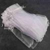 500Pcs White Drawstring Organza Folding Hand Fan Pouch Party Wedding Favor Gift Bags