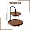 2 Tier Wood Serving Tray Tiered Party Platter Farmhouse Decorative for Christmas Coffee
