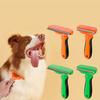Pet Deshedding Tool, Stainless Steel Grooming Brush with One- Hair Release, Green and Orange, Ergonomic Handle for Cats