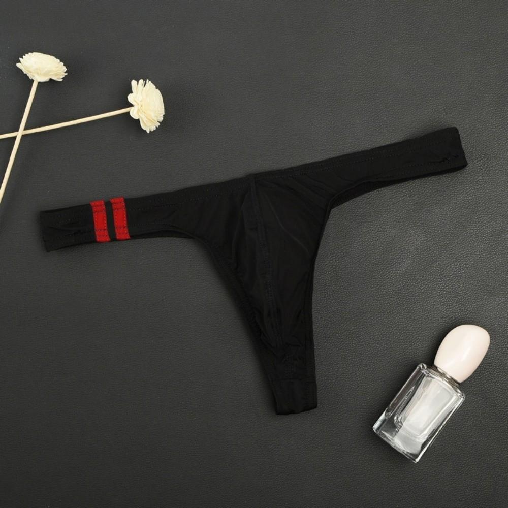 Low Rise Ice Silk Underpants See-through Bikini Briefs Simple Men's Thong  Male