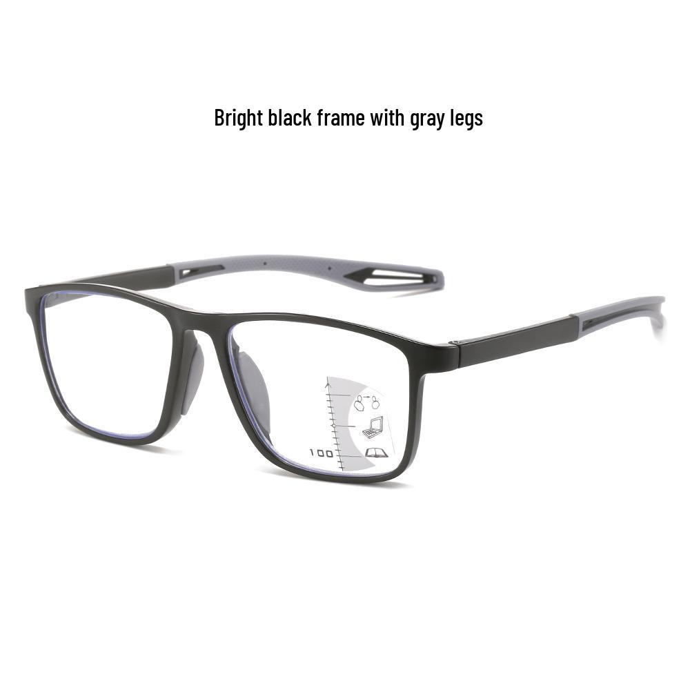 Multifocal Photochromic Anti-Blue Light Reading Glasses with Sport Anti-Slip and Smart Zoom