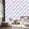 Wallpaper Blue, Pink and White Hearts for Living Room and Bedroom 50x1000