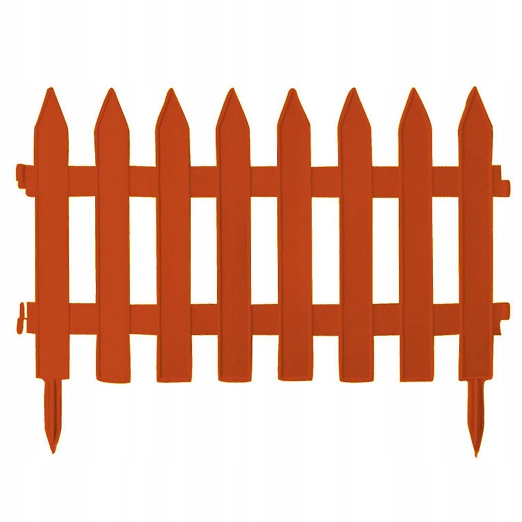 Plastic lawn fence 32 m terracotta