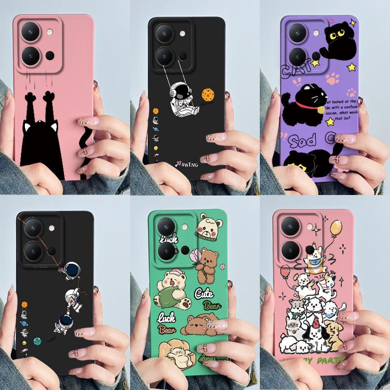 For Vivo Y36 4G Russia Phone Case Cute Astronaut Back Cover Vivo Y 36 Funda Soft Liquid Silicone Camera Protection Bumper Coque