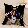 Singer B-Beyonce Cowboy Cushion Cover Soft Plush Double-Sided Printed Sofa Pillow Cushion Cover | Cozy All-Season Decor Gift