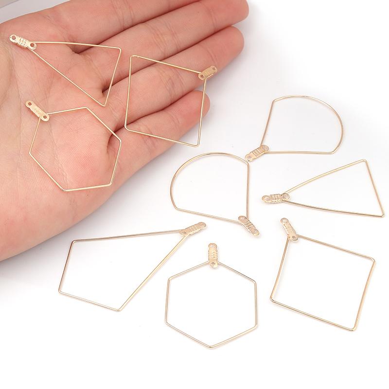 10pcs/lot Geometric Shape Earring Frame Drop Earrings Findings Irregular Ear Wire Hoop for Jewelry Making DIY Earring Findings
