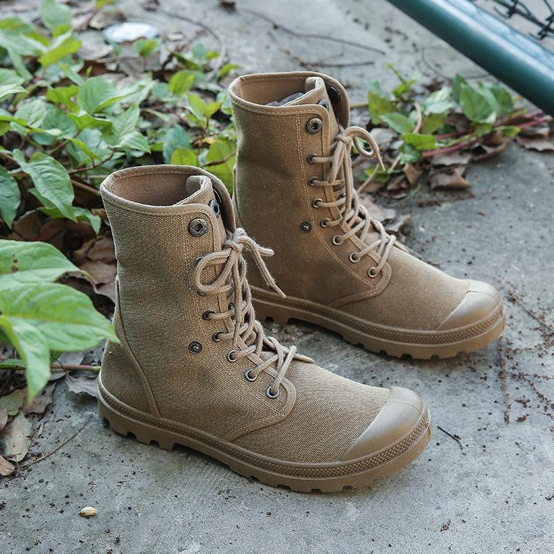 Scarpe da Escursionismo da Esterno per Uomo Sneakers Alte in Tela Stivali Tattici da Combattimento Scarpe da Uomo Sport di Arrampicata Scarpe da Trekking Antiscivolo