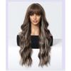Style Burgundy, Big Waves With Bangs And Waist Length, Curly Hair Temperament, Fashionable Wig, Full Hair Wigs.
