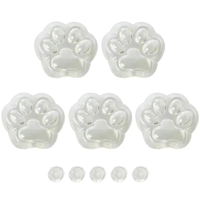 1/5Pcs Kawaii Cat Paw Hollow Skin Clear Diy Stress Relief Squeeze Toy Simulated Air Filled Slow Rebound Sensory Ball Gift