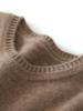 Women's Light Luxury Solid Color Hollow-Out Round Neck Cashmere Knit Base Layer for Fall/Winter